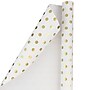 JAM Paper Wrapping Paper, 25 Sq. ft. x 30", White with Gold Foil Dots (226432220)~#|#~sp4770314_sc7