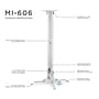 Mount-It! Universal Projector Ceiling Mount, White (MI-606L)~#|#~sp4770384_sc7
