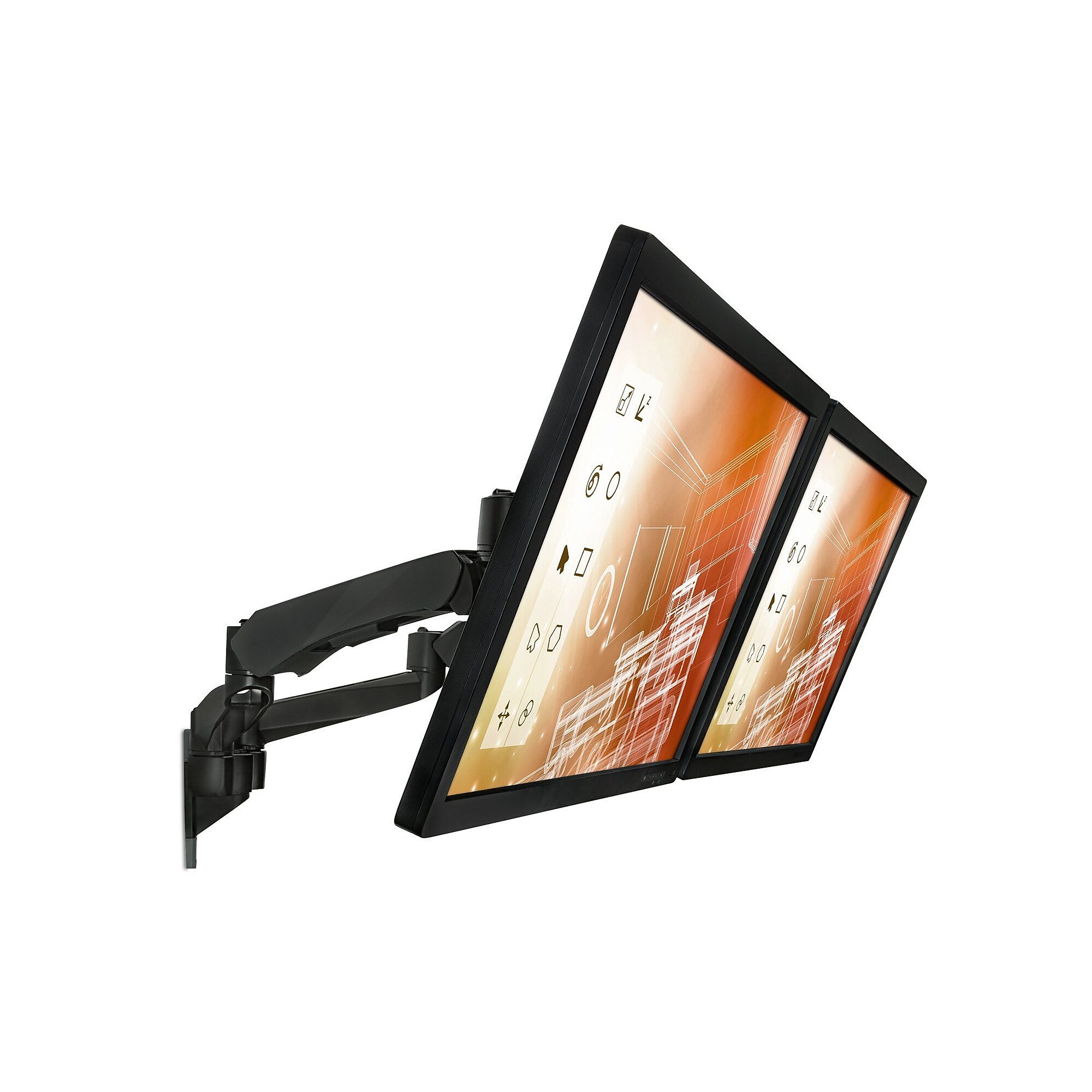 Mount-It! Modular Monitor Mounts Adjustable Dual Wall Mount with Gas Spring Arms, Up to 30″ Monitor, Black (MI-45114-BLK) Sansujyuku sansujyuku.com