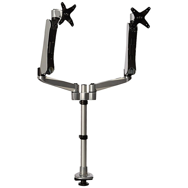 Mount-It! Modular Adjustable Monitor Mount, Up to 27" Monitors, Gray/Silver (MI-45111B) image 1
