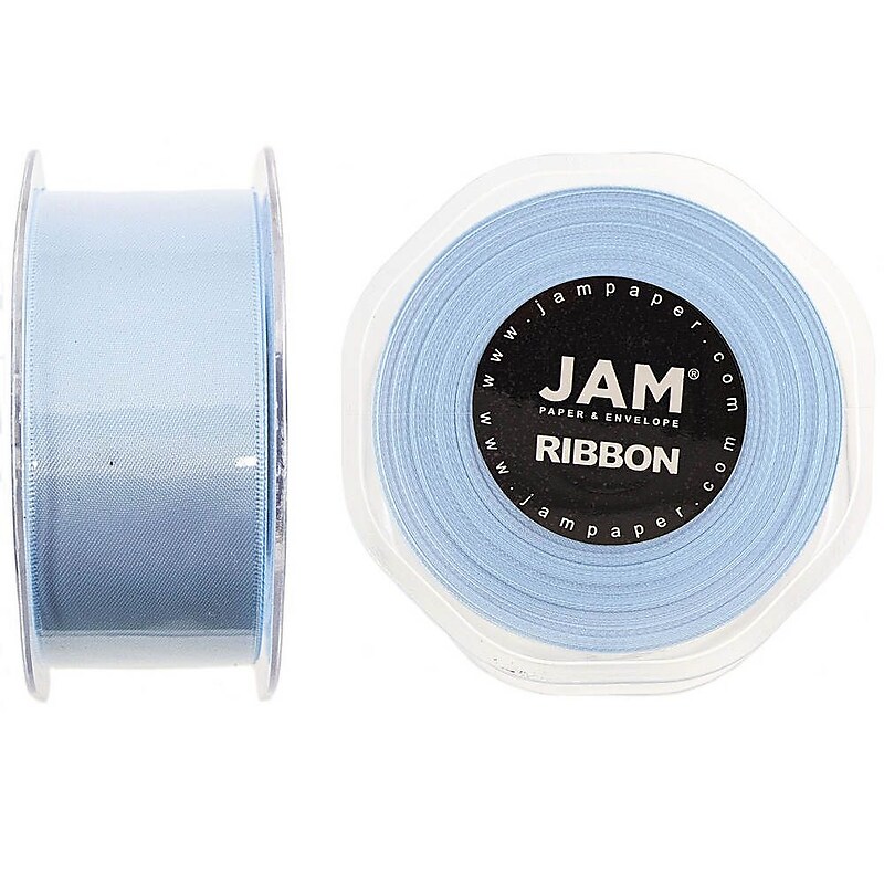 JAM Paper Double Faced Satin Ribbon, Baby Blue (808SAltbu25) image 1