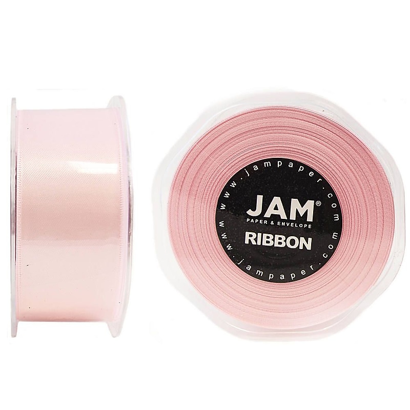 JAM Paper Satin Ribbon, Baby Pink (808SALTPI25) image 1