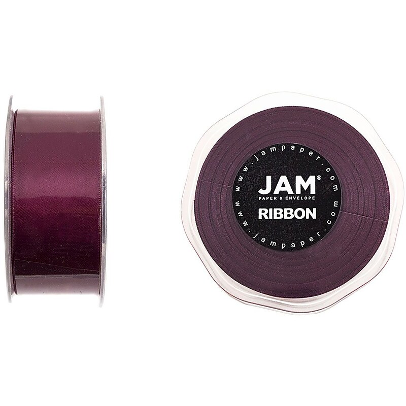 JAM Paper Double Faced Satin Ribbon, Burgundy (808SAwi25) image 1