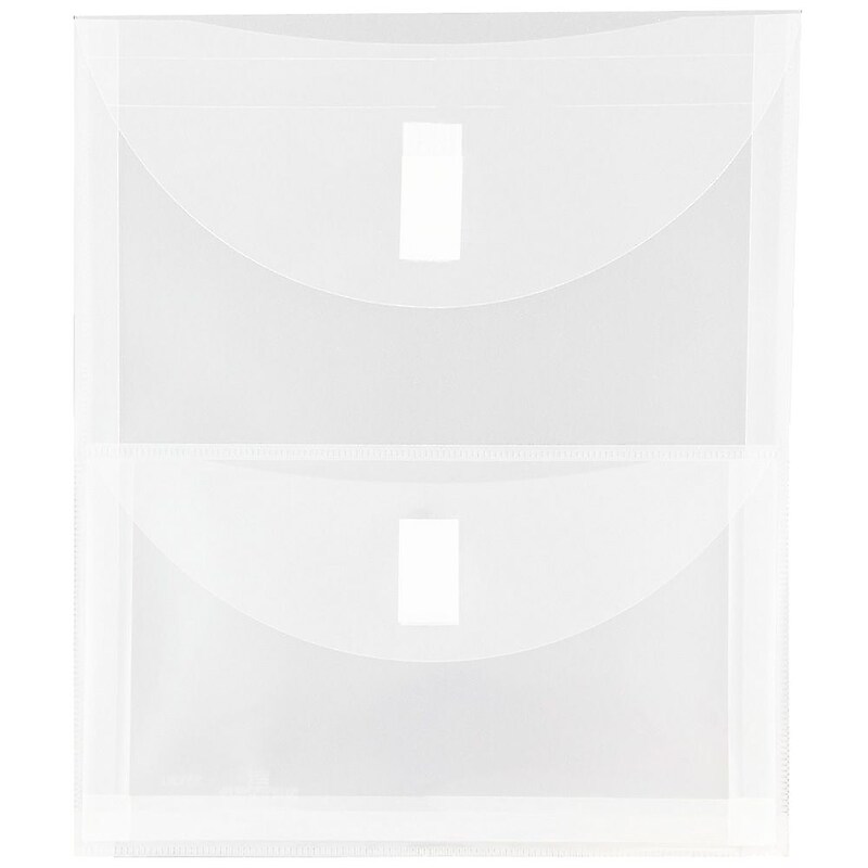 Jam Paper Plastic File Pocket, Letter Size, Clear, 12/Pack (2163613478B) image 1