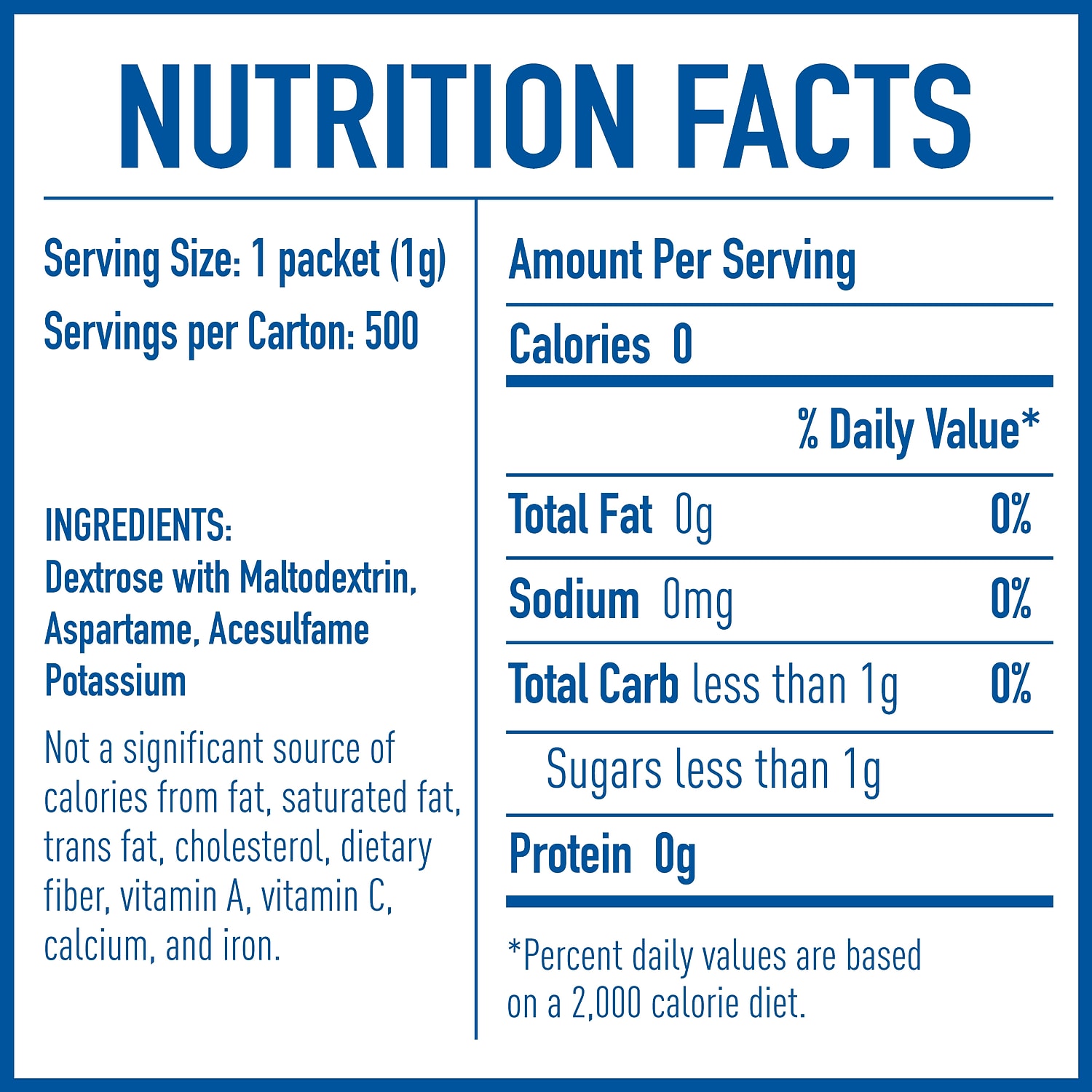 Equal Zero Calorie Sweetener 0.035 oz Packets 500/Box 20008699 - Picture 5 of 6