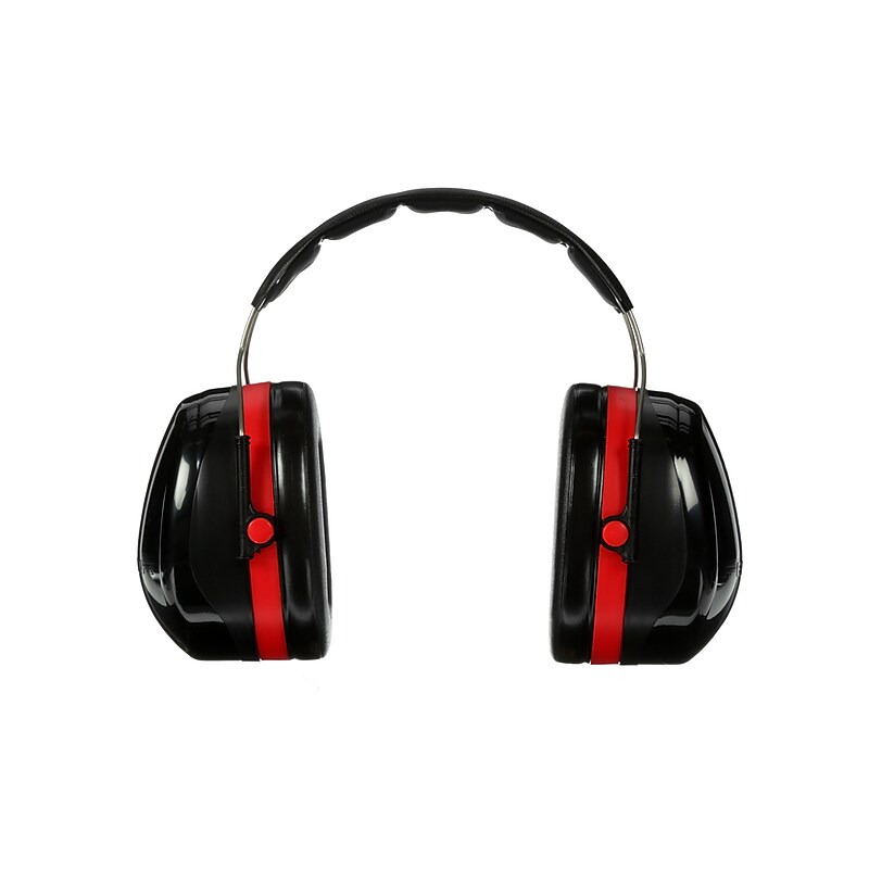 3M Peltor Optime 105 Over-the Head Earmuffs, 27 dB, Black/Red (H10A) image 1