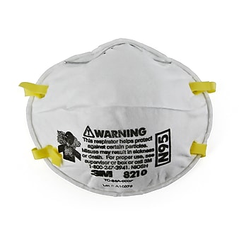 3M 8210 N95 Disposable Particulate Respirator, 20/Pack (8210)