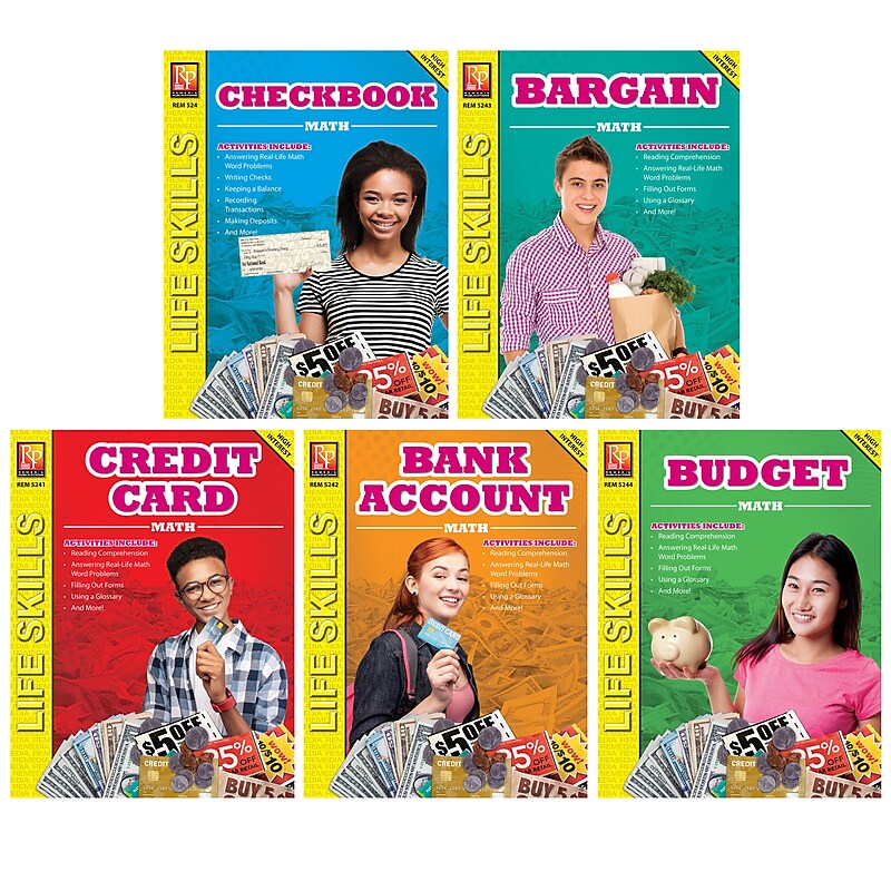 Life Skills Math Series by Sue LaRoy, Paperback, Set of 5 image 1