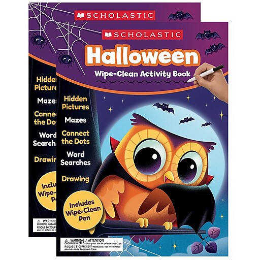 Scholastic Halloween Wipe-Clean Activity Book, Pack of 2 (SC-830537BN ...