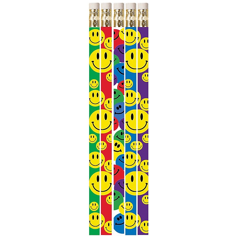 Musgrave Happy Face Assorted Motivational Pencils, Pack of 144 (MUS1467G) image 1