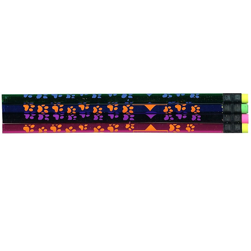J.R. Moon Pencil Thermo Paw Prints Pencil, Assorted Colors, Pack of 144 (JRM7440G) image 1