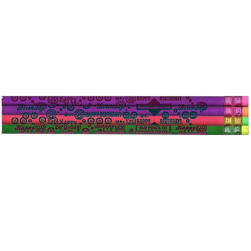 J.R. Moon Pencil Thermo Happy Birthday Pencils, Assorted Color, Pack of 144 (JRM1505G) image 1