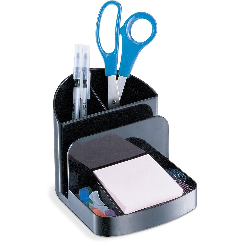 Officemate 5-Compartment Recycled Plastic Deluxe Desktop Organizer, Black (OIC26022) image 1