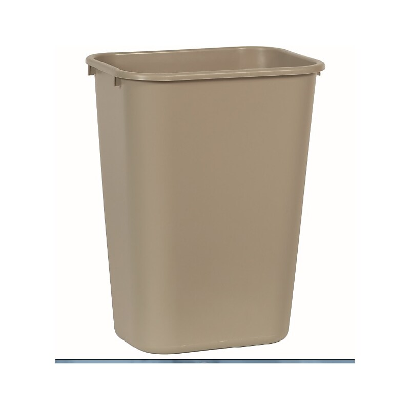 Rubbermaid Indoor Plastic Trash Can w/ no Lid, Beige, Large, 10.25 Gallon (FG295700BEIG) image 1