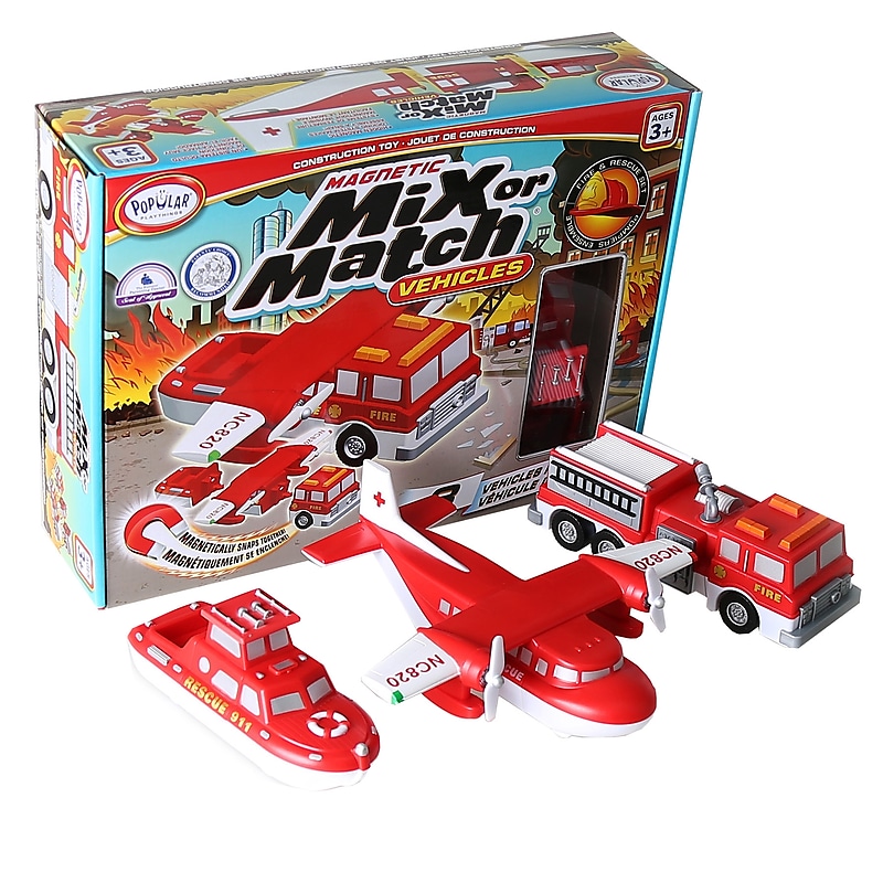 Popular Playthings Magnetic Mix or Match® Vehicles, Fire & Rescue (PPY60317) image 1