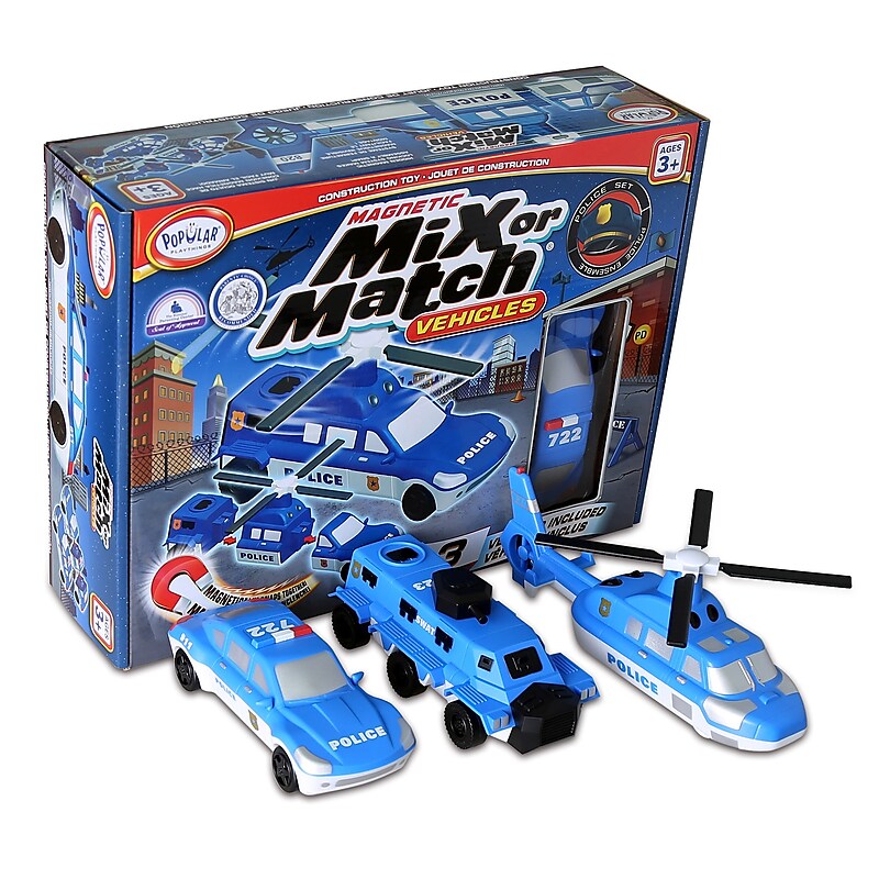 Popular Playthings Magnetic Mix or Match® Vehicles, Police (PPY60316) image 1