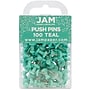 JAM Paper Push Pins, Teal, 2 Packs of 100 (22432067A)~#|#~sp4797884_sc7