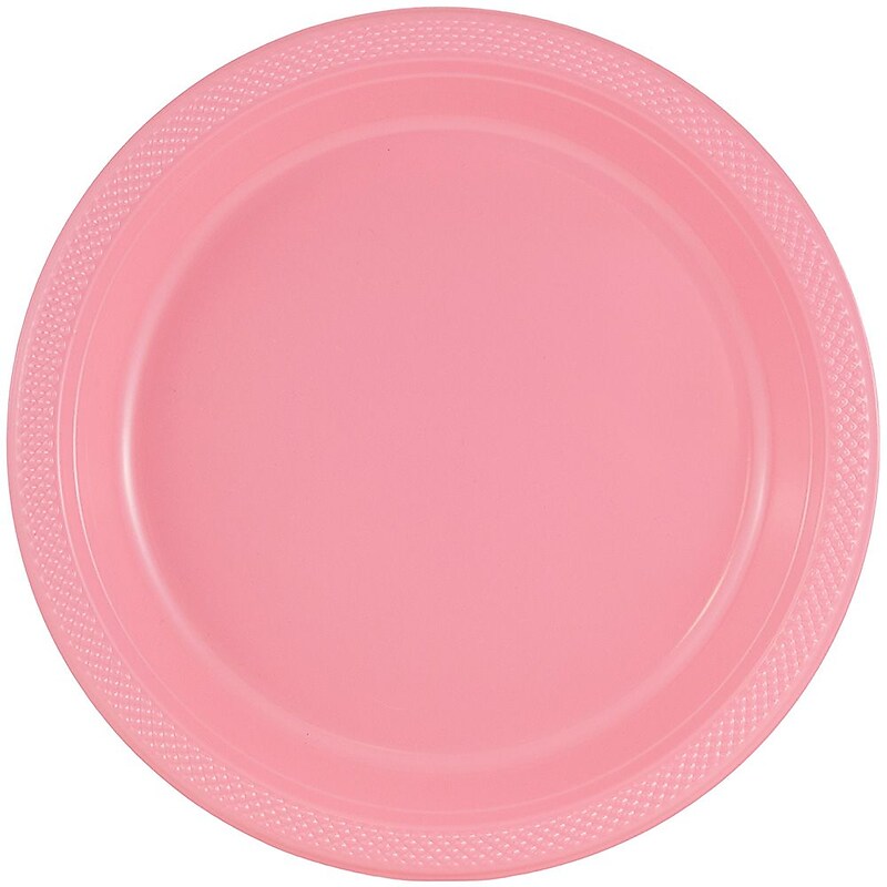 JAM Paper 9"Plastic Plates, Baby Pink, 200/Box (9255320671b) image 1