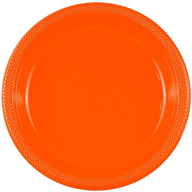 JAM Paper 9"Plastic Plates, Orange, 200/Box (9255320687b) image 1