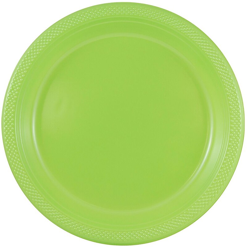 JAM Paper 9"Plastic Plates, Lime Green, 200/Box (9255320685b) image 1