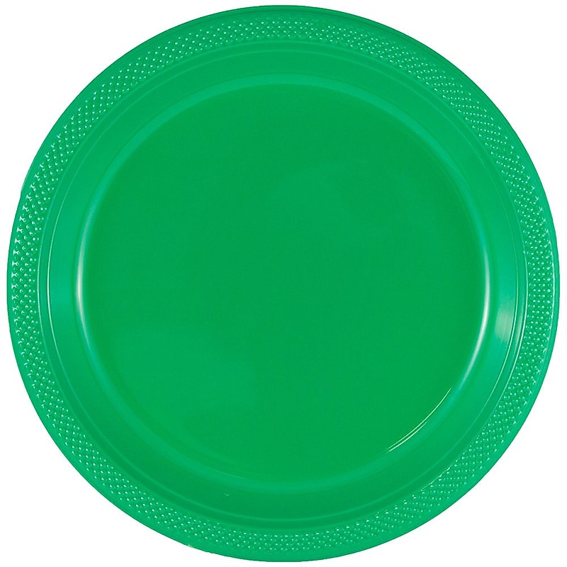 JAM Paper 9"Plastic Plates, Green, 200/Box (255328197b) image 1