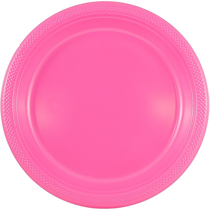 JAM Paper 9"Plastic Plates, Fuchsia Pink, 200/Box (9255320681b) image 1