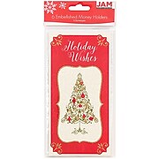 JAM Paper® Christmas Money Cards Set, Holiday Wishes Tree, 6/Pack (95231614)