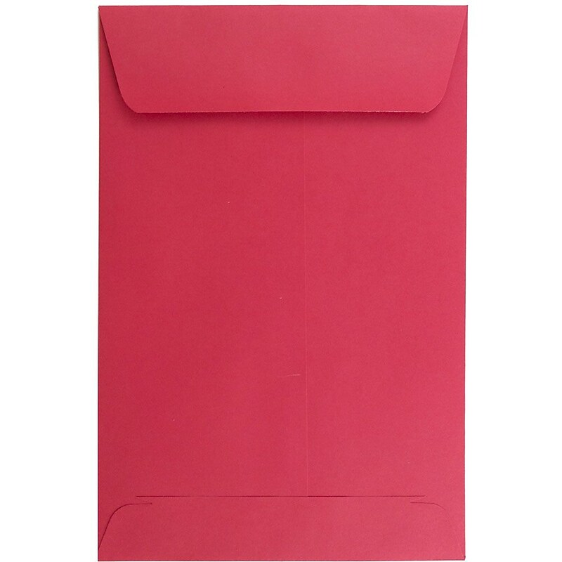 JAM Paper 6 x 9 Open End Catalog Colored Envelopes, Red Recycled, 25/Pack (v0128139a) image 1