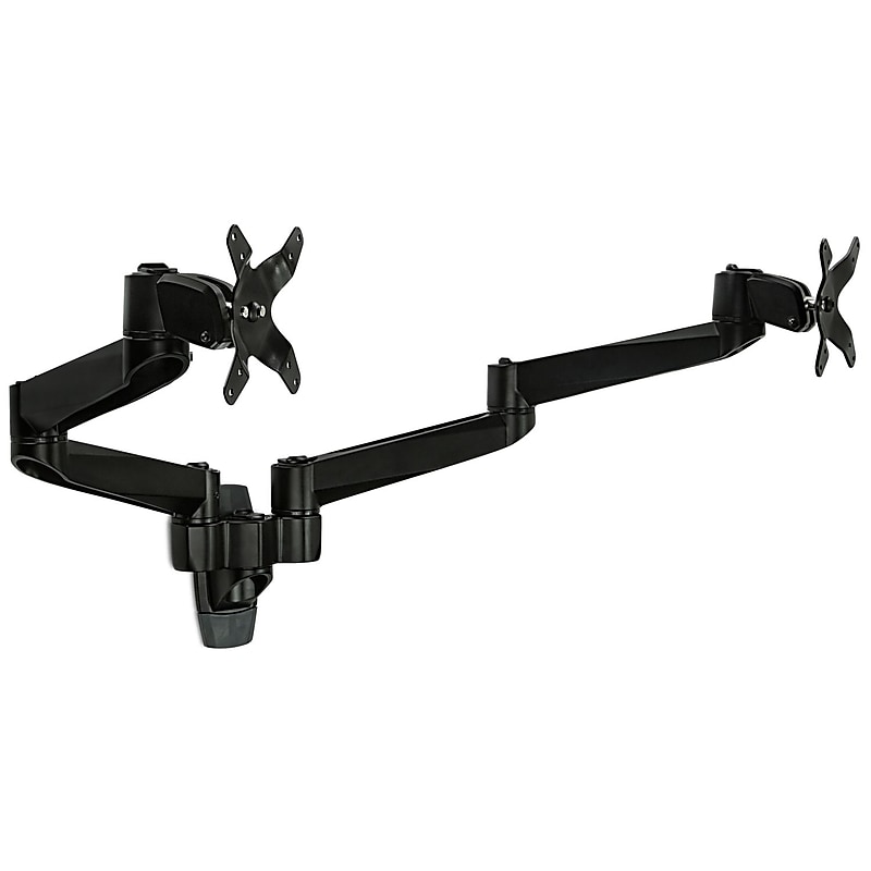 Mount-It! Modular Monitor Mounts Adjustable Dual Wall Mount, Up to 24" Monitor, Black (MI-43114BLK) image 1