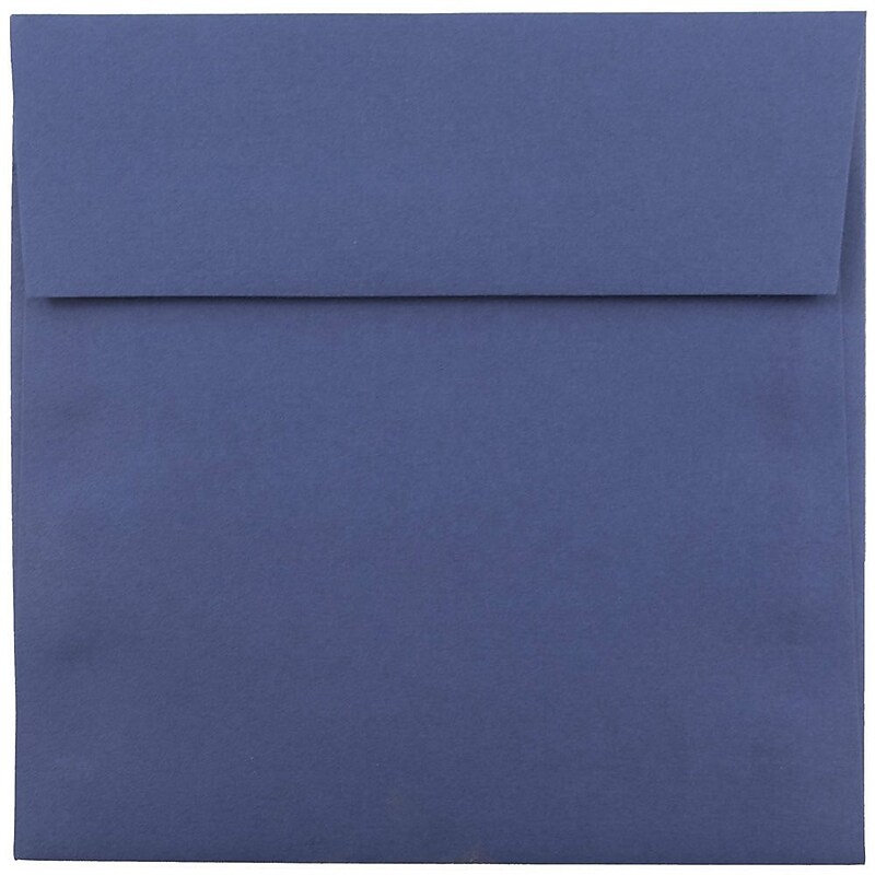 JAM Paper 6.5 x 6.5 Square Invitation Envelopes, Presidential Blue, 25/Pack (263917218) image 1
