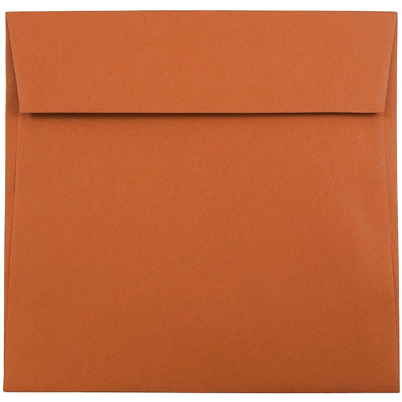 JAM Paper 6.5 x 6.5 Square Invitation Envelopes, Dark Orange, 25/Pack (3157452) image 1