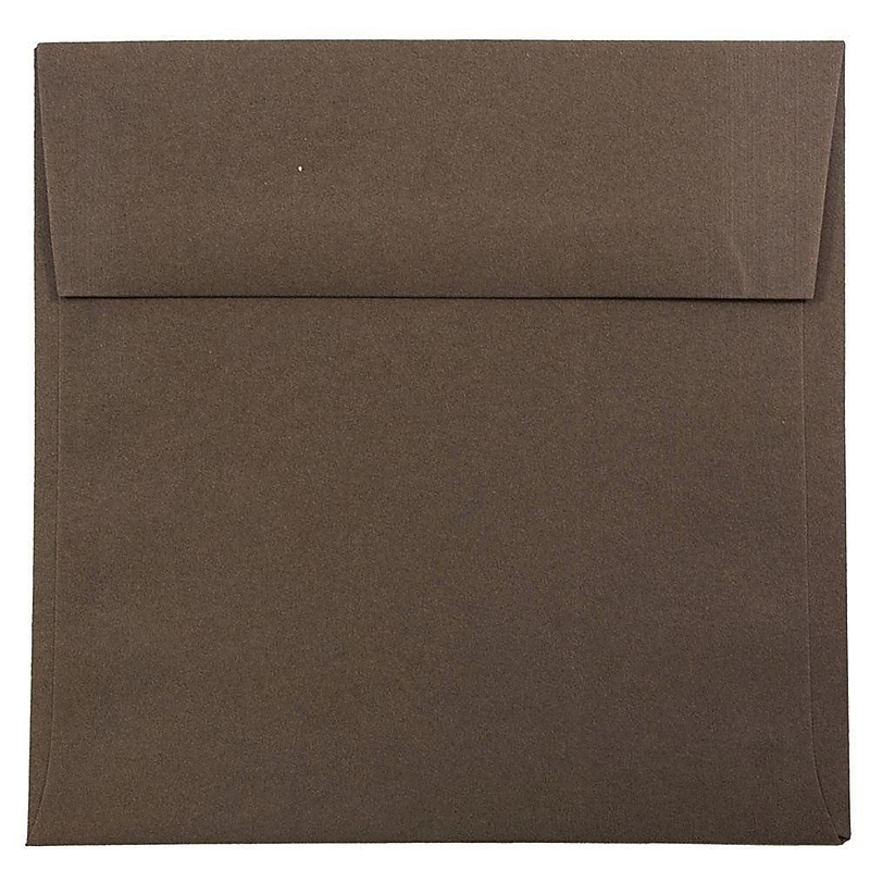 JAM Paper 6.5 x 6.5 Square Invitation Envelopes, Chocolate Brown Recycled, 25/Pack (227912746) image 1