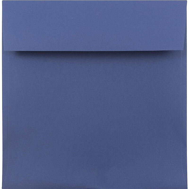 JAM Paper 7.5 x 7.5 Square Invitation Envelopes, Presidential Blue, 25/Pack (263913007) image 1