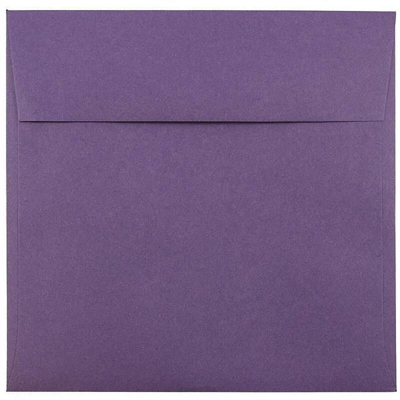 JAM Paper 7.5 x 7.5 Square Invitation Envelopes, Dark Purple, 25/Pack (263919267) image 1