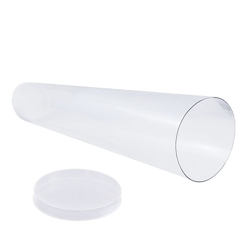 Shop Staples for JAM Paper® Mailing Tube, 3" x 18", Clear with Clear Slipon Caps, 42 tubes/84