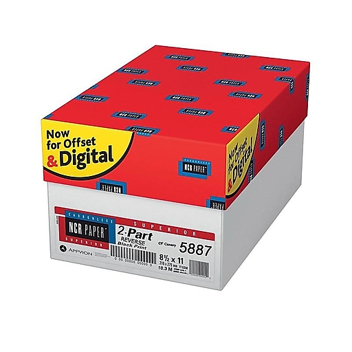 Details about   APPVION NCR Paper Superior 8.5 x 11 Carbonless Paper 20 lbs 92 Brightness1Ream 