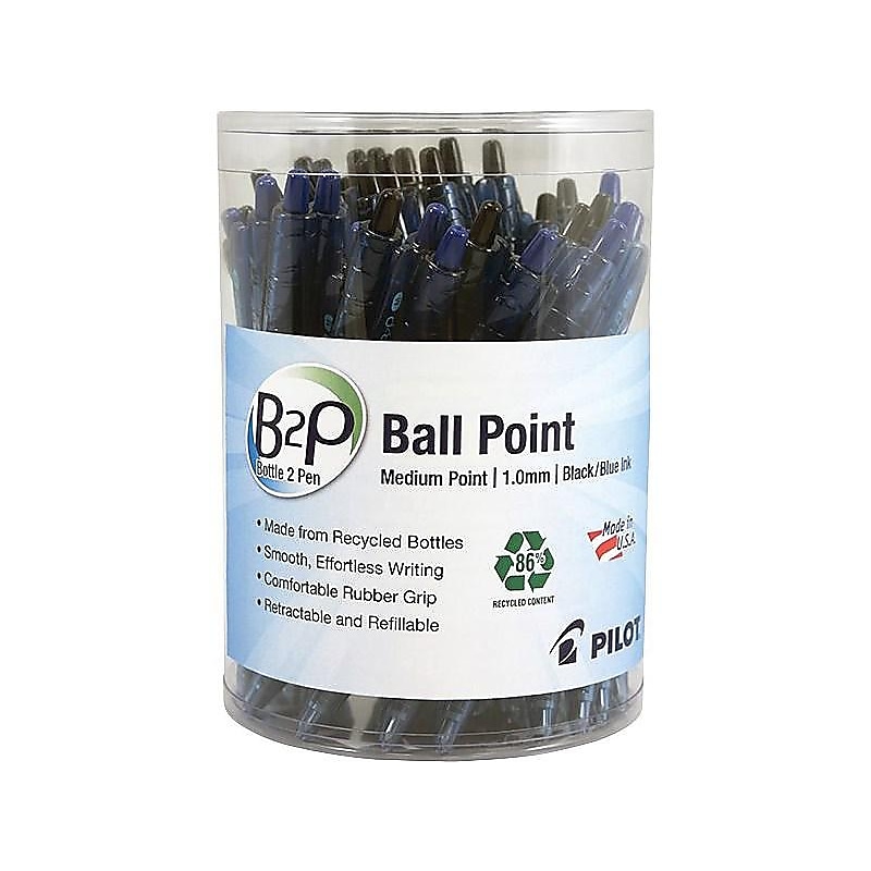 Pilot B2P Bottle 2 Pen Retractable Ballpoint Pens, Medium Point, Assorted Ink, 36/Pack (57050) image 1