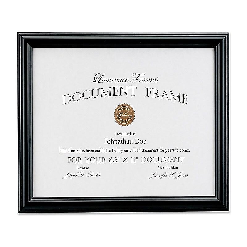 Lawrence Frames 8.5" x 11" Wood Certificate Frame, Black (185081) image 1
