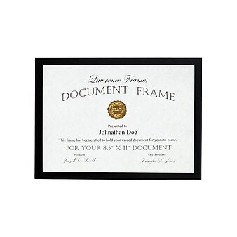 Lawrence Frames 8.5" x 11" Black Wood Certificate Frame (755581)