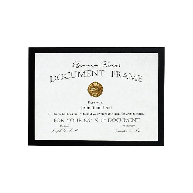 Lawrence Frames 8.5" x 11" Black Wood Certificate Frame (755581) image 1