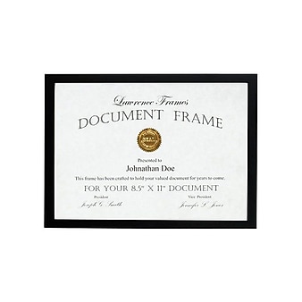 Lawrence Frames 8.5" x 11" Black Wood Certificate Frame (755581)