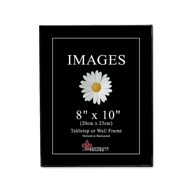 Lawrence Frames Images 8" x 10" Plastic Picture Frames, Black, 6/Pack (350080) image 1