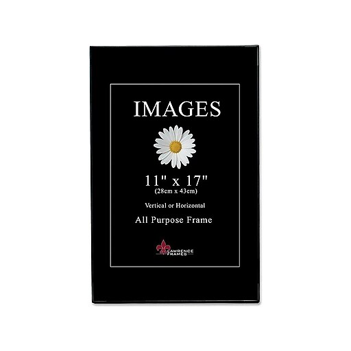 Lawrence Frames Images 11" x 17" Plastic Picture Frames, Black, 6/Pack (350017) Staples