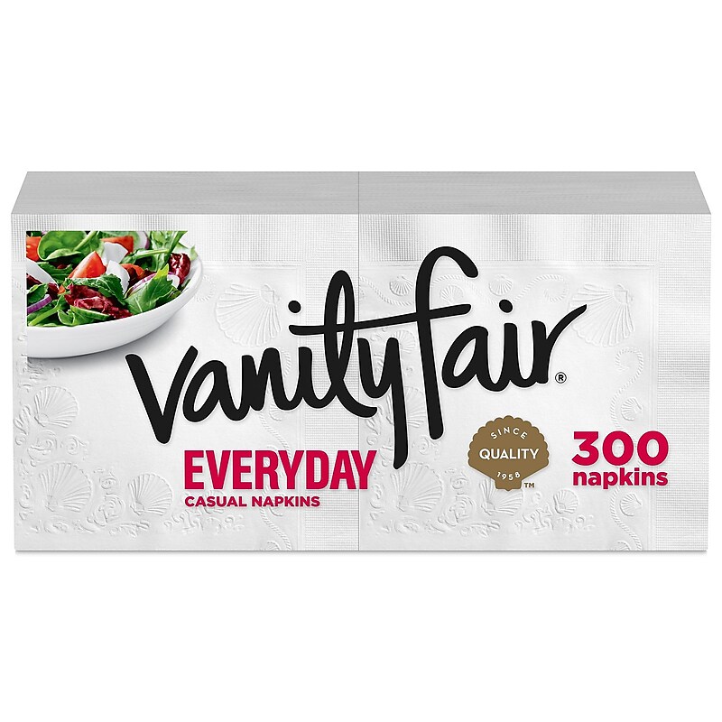 Vanity Fair Everyday Luncheon Napkins, 2-Ply, White, 300/Pack (35503/14) image 1