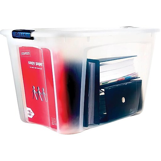 Bella Storage Solutions 121 Qt. Latch Lid Storage Bins, Clear, 4/Pack