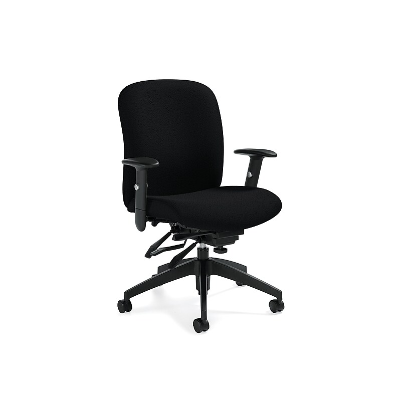Global Truform Fabric Computer and Desk Chair, Black (QSTS54513BKQL10) image 1
