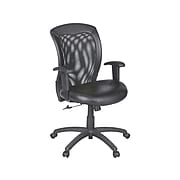 Global Airflow Mesh Back Leather Manager Chair, Black (9339BK)