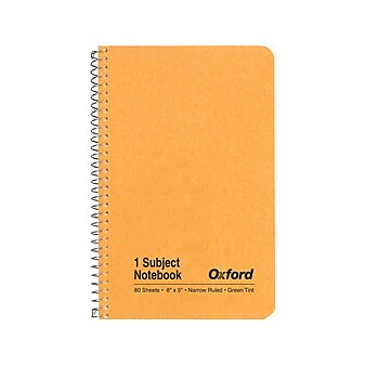 Oxford 1-Subject Notebook, 5" x 8", Narrow Ruled, 80 Sheets, Kraft (OXF 25-401R)