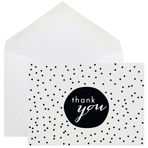 Shop Staples For JAM Paper Thank You Cards Set Black Tiny Dot 10 