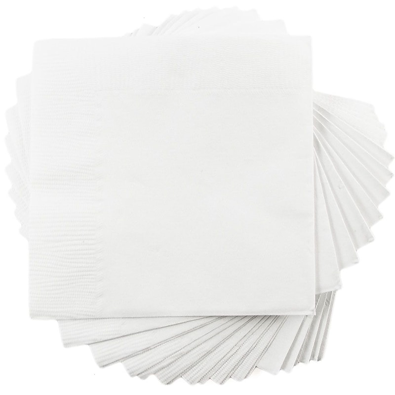 JAM Paper Small Beverage Napkins, 2-Ply, White, 600/Box (5255620731b) image 1